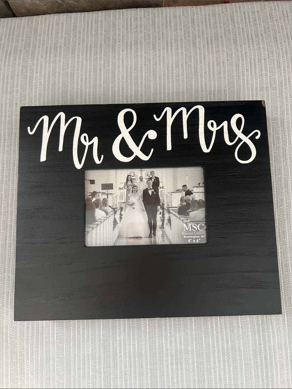 Mr & Mrs Black Wooden Picture Frame - Wedding Photo Display